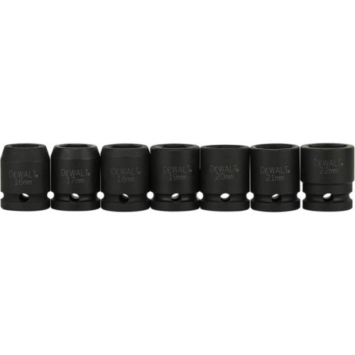 Набір торцевих головок DeWALT ударних торцевих 1/2" EXTREME IMPACT, 17 шт (DT7506)