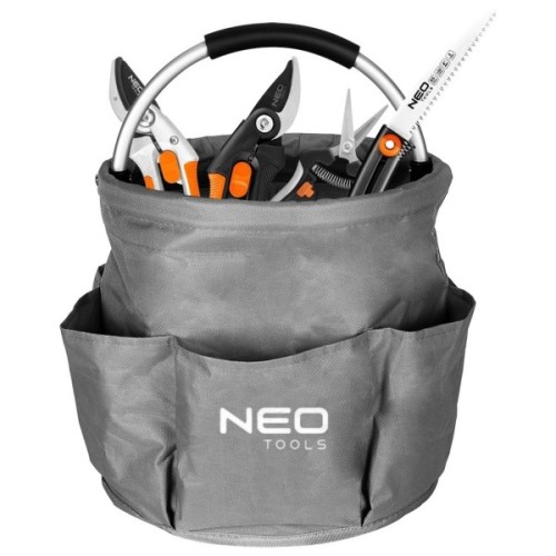 Сумка для інструмента Neo Tools садова, 28x28x27см, до 15кг, 6 кишень, оксфорд 190г/м², сірий (15-963)