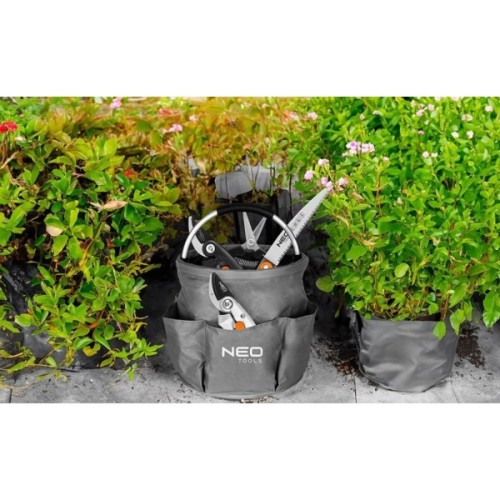 Сумка для інструмента Neo Tools садова, 28x28x27см, до 15кг, 6 кишень, оксфорд 190г/м², сірий (15-963)
