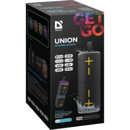 Акустична система Defender Union Black (65139)