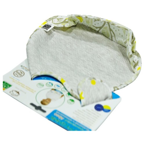 Нагрудничок Еко Пупс Jersey Abso непромокаючий з кишенею (меланж, золота пташка) (WBJA013)