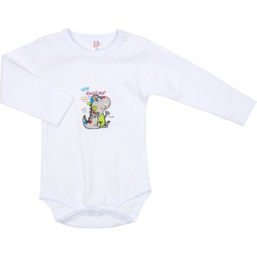 Боді дитяче Breeze з дінозавриком з довгим рукавом (1027-98-white)
