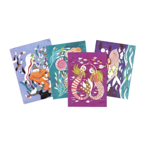 Набір для творчості Djeco Сяючі русалки художній комплект малювання блискітками (DJ09507)