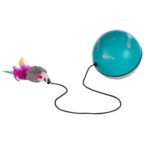 Іграшка для котів Trixie М'ячик з моторчиком і мишею 9 см (4011905045641)