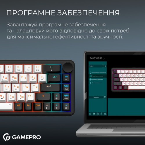 Клавіатура GamePro Asgard Valhalla MK210B Pro 65 RGB Wireless/Bluetooth/USB Black (MK210B Pro)