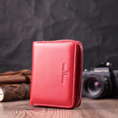 Гаманець ST Leather З натуральної шкіри Червоний (22552)