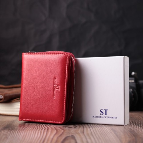 Гаманець ST Leather З натуральної шкіри Червоний (22552)