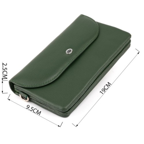 Гаманець ST Leather Зі шкіри Зелений (19320)