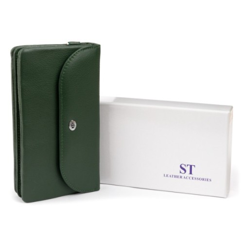 Гаманець ST Leather Зі шкіри Зелений (19320)