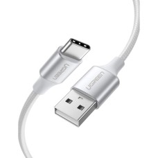 Дата кабель USB 2.0 AM to USB-C 0.25m 3A braided US288 white Ugreen (60129)