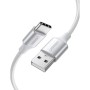 Дата кабель USB 2.0 AM to USB-C 0.25m 3A braided US288 white Ugreen (60129)