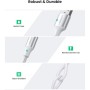 Дата кабель USB 2.0 AM to USB-C 0.25m 3A braided US288 white Ugreen (60129)