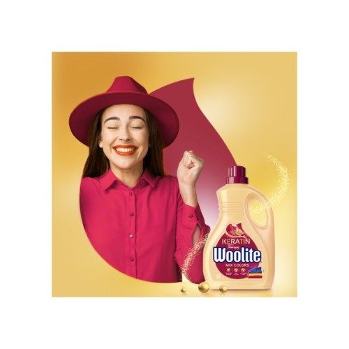 Гель для прання Woolite Для кольорових тканин З кератином 1.8 л (5900627090444)