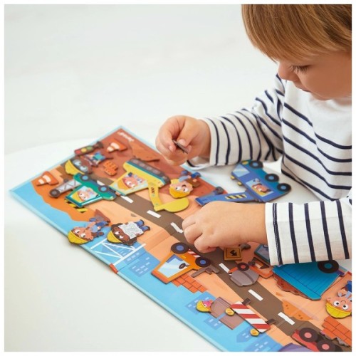 Розвиваюча іграшка Janod Магнітні історії Будівельний майданчик 30 елементів (J05454)