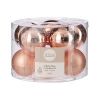 Ялинкова іграшка House Of Seasons Скляні кульки 10 шт D6 см Персикові (8718861800319)