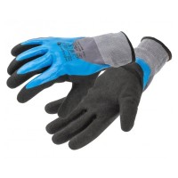 Захисні рукавиці Hoegert FILS HT5K764-11 з спіненим нітрилом 3/4 блакитні, 11 (HT5K764-11)