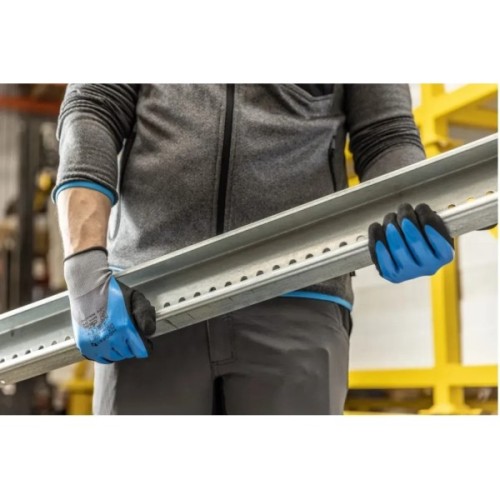 Захисні рукавиці Hoegert FILS HT5K764-11 з спіненим нітрилом 3/4 блакитні, 11 (HT5K764-11)