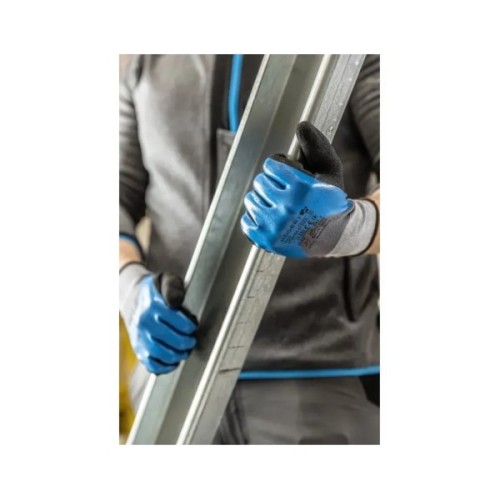 Захисні рукавиці Hoegert FILS HT5K764-11 з спіненим нітрилом 3/4 блакитні, 11 (HT5K764-11)