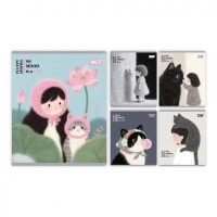 Зошит Yes My mood is a cat А5 12 аркушів коса лінія (768607)