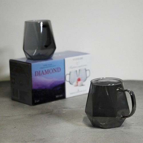 Набір чашок Vittora Diamond з боросилікатного скла 2 шт 300 мл (VT-5102-300)