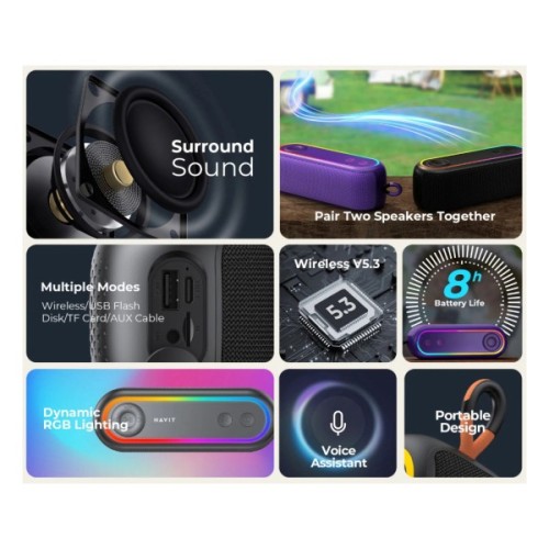 Акустична система Havit HV-SK810BT RGB Black (HV-SK810BT)