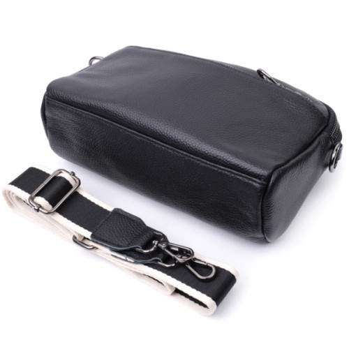 Сумка Vintage Жіноча з кишенями з натуральної шкіри Чорна (22597)