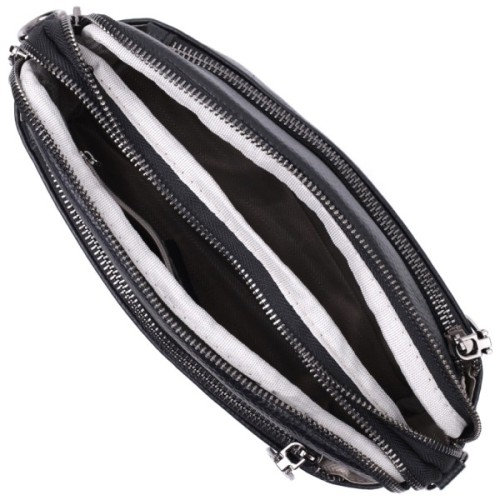 Сумка Vintage Жіноча з кишенями з натуральної шкіри Чорна (22597)