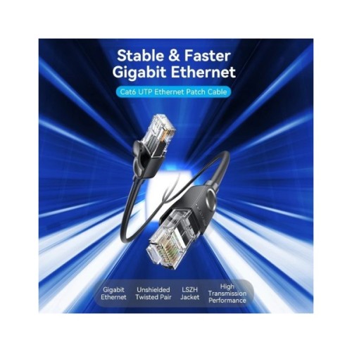 Патч-корд 3м, UTP cat 6 RJ-45 black Vention (IBNBI)