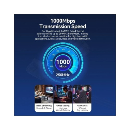 Патч-корд 3м, UTP cat 6 RJ-45 black Vention (IBNBI)