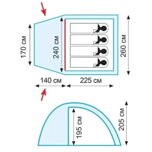 Намет Tramp Bell 4 (V2) green (UTRT-081)