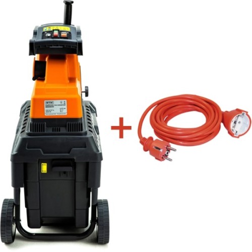 Садовий подрібнювач GTM MS2800/45 KIT, 220В, 2800Вт, до 45мм, фреза, 60л + подовжувач 10м (MS2800/45_KIT+ext.cord)
