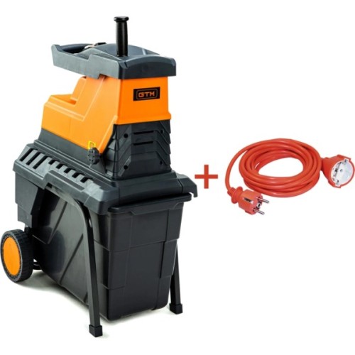 Садовий подрібнювач GTM MS2800/45 KIT, 220В, 2800Вт, до 45мм, фреза, 60л + подовжувач 10м (MS2800/45_KIT+ext.cord)