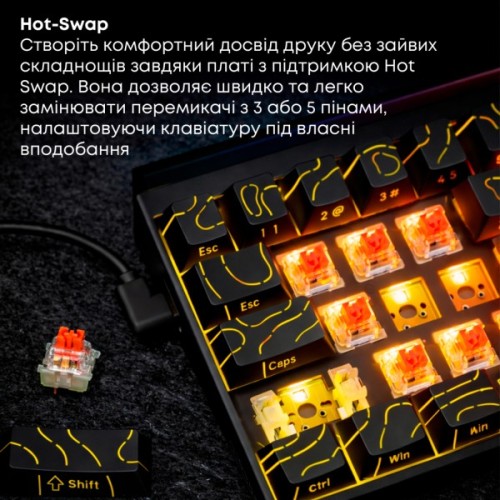 Клавіатура Ajazz NK68 Red Switch USB UA Black (NK68-R-S-B)
