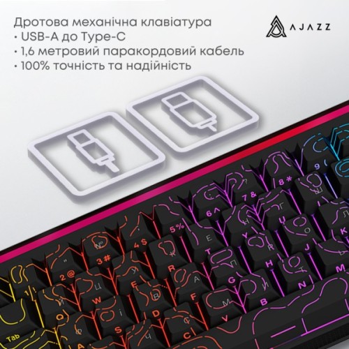 Клавіатура Ajazz NK68 Red Switch USB UA Black (NK68-R-S-B)