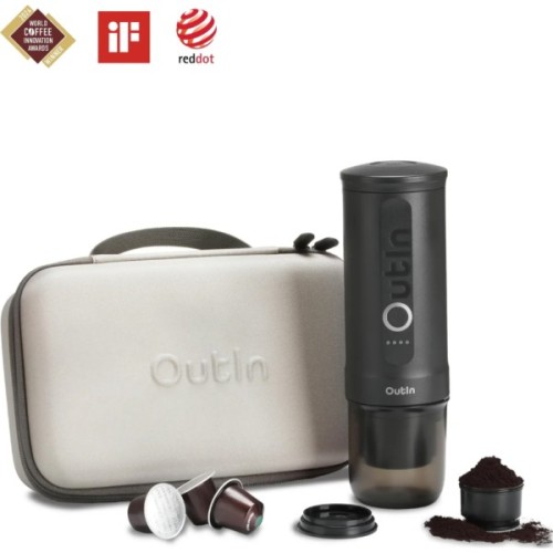 Портативна кавоварка Outin Nano Espresso Machine в дорожньому футлярі OTEM-01 Space Grey (OTEM-01-SG-BAG)