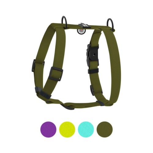 Шлея для собак WAUDOG Magnet анатомічна Н-подібна з QR-паспортом, магнітна пряжка-фастекс L хакі (262431)