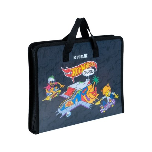 Папка - портфель Kite на блискавці A4 Hot Wheels, 1 відділення (HW25-202)
