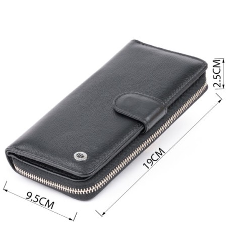 Гаманець ST Leather Зі шкіри унісекс Чорний (19300)