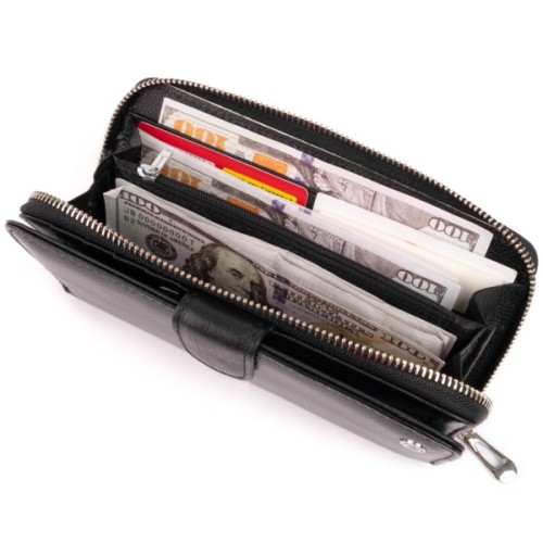 Гаманець ST Leather Зі шкіри унісекс Чорний (19300)