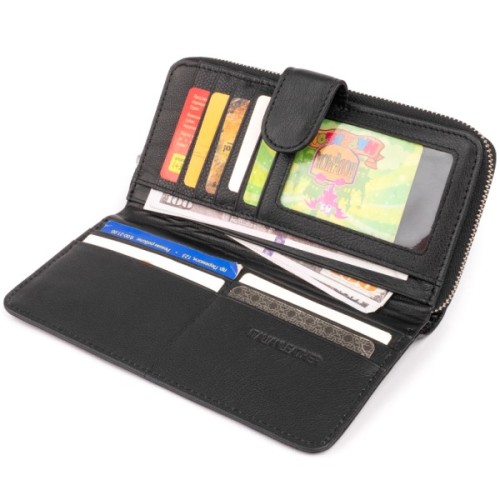 Гаманець ST Leather Зі шкіри унісекс Чорний (19300)