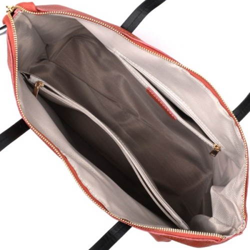 Сумка Vintage Містка двоколірна Жіноча з натуральної шкіри Коричнева (22301)