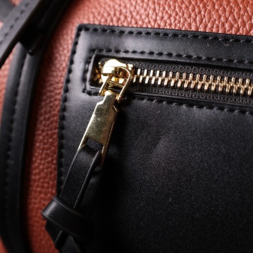 Сумка Vintage Містка двоколірна Жіноча з натуральної шкіри Коричнева (22301)