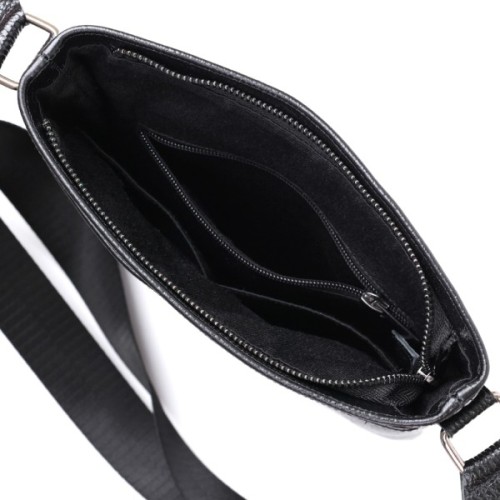 Сумка Shvigel Шкіряна через плече Чорна (11603)