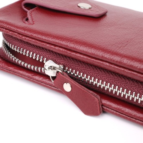 Гаманець ST Leather Шкіряний з відділенням під телефон Бордовий (23102)