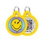 Адресник для тварин WAUDOG Smart ID з QR паспортом "Смайли на блакитному", коло 30 мм (230-0182)