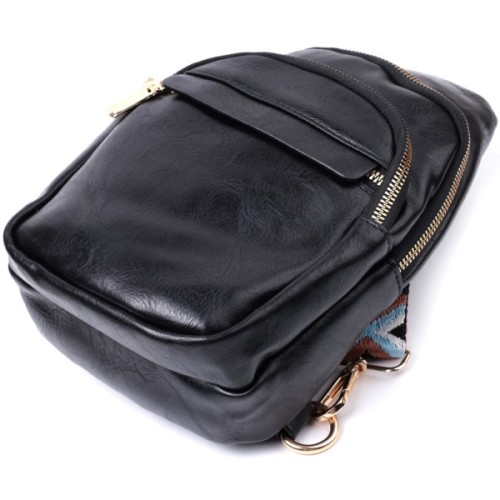 Сумка Vintage З гладкої екошкіри Чорна (22770)