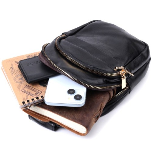 Сумка Vintage З гладкої екошкіри Чорна (22770)