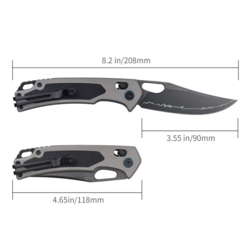 Ніж SRM Retriever 9203-AK, Black G10/Aluminium, Black Stonewash (9203-AK2)