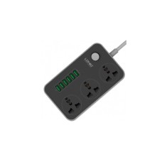 Мережевий фільтр живлення LDNIO SC3604, 3 роз, 6 USB, 2м, Black (SC3604)