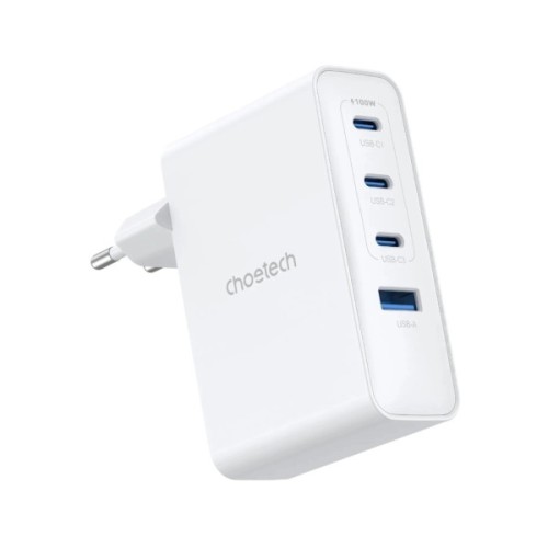 Зарядний пристрій Choetech 3xUSB-C + 1xUSB PD100W GaN (PD9002)